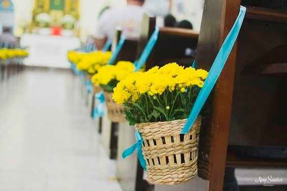 Decoração amarelo e azul