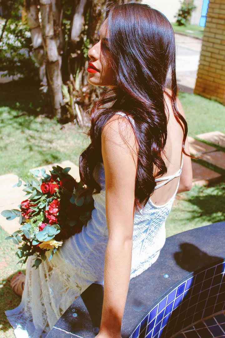 Noiva de cabelo longo