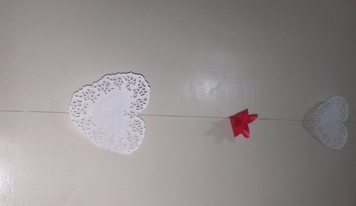 Cortina de flor e coração