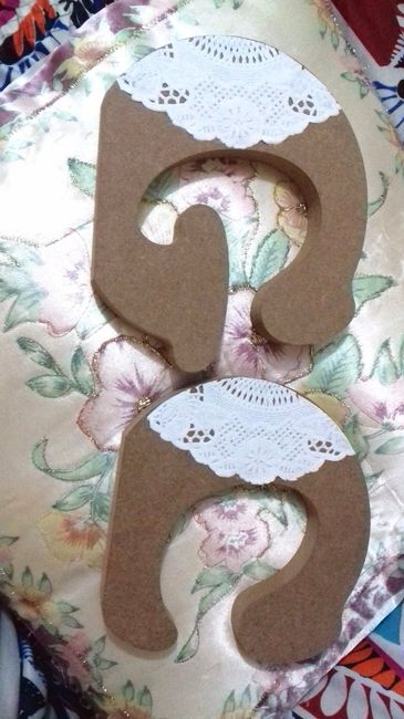 Letras MDF personalizadas com doilies