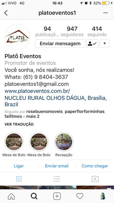 Instagram Platô Eventos