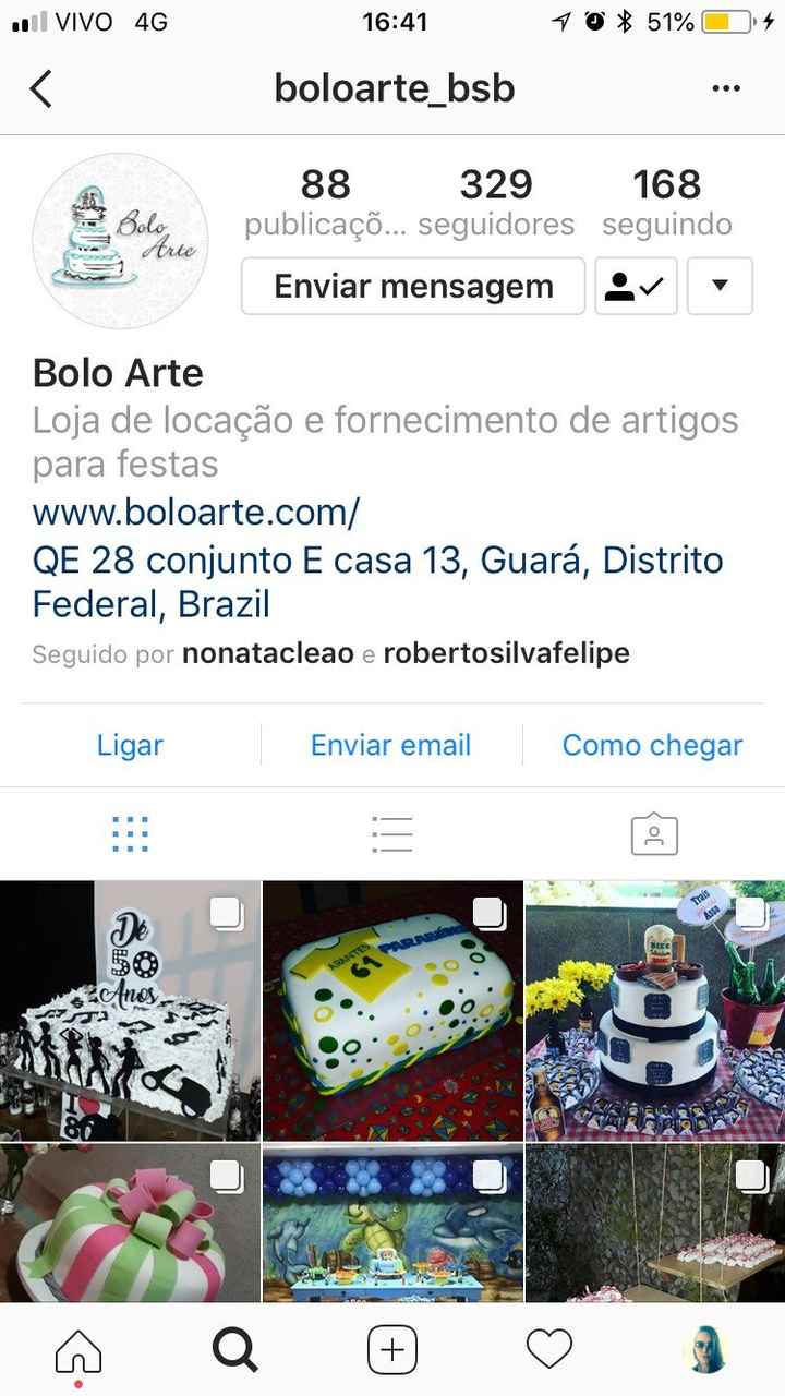Instagram Bolo Arte