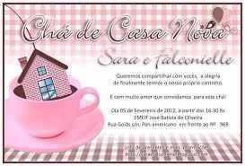 Convite Chá de casa nova