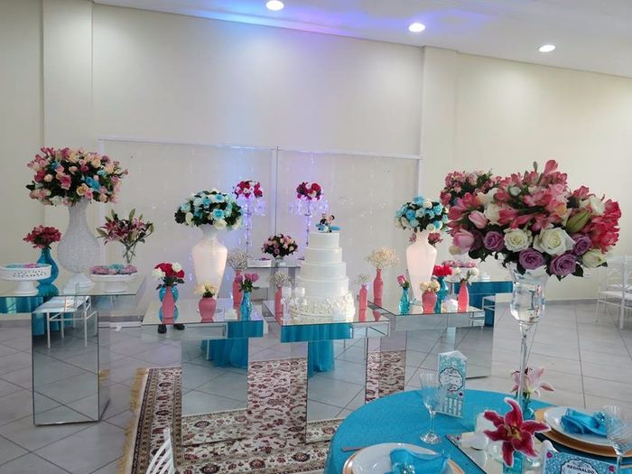 Decoração Rosa e Azul para casamento