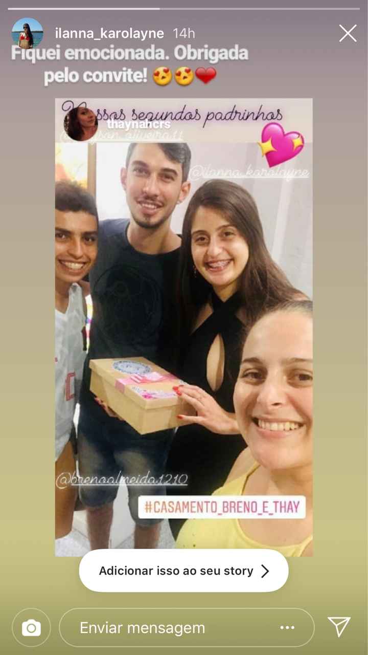 Entrega das caixinhas dos padrinhos (2-segundo casal) - 2