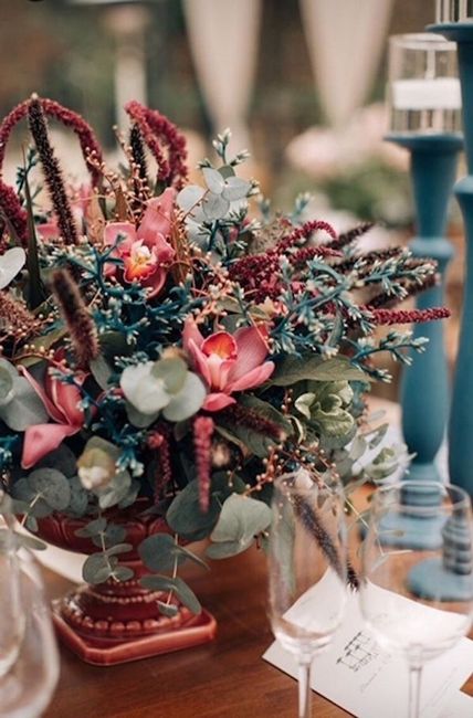Preciso de ideias com essas  lindas Azul serenity, Rosa quartzo e Marsala 3