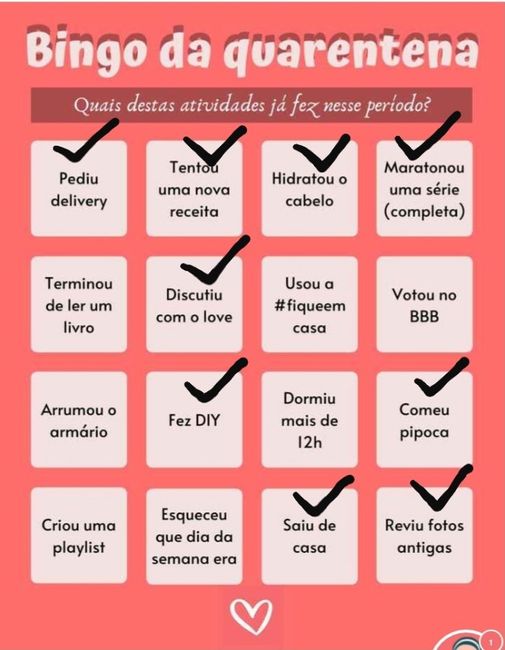 Bingo da quarentena: quem se atreve? #NoivasEmCasa 24