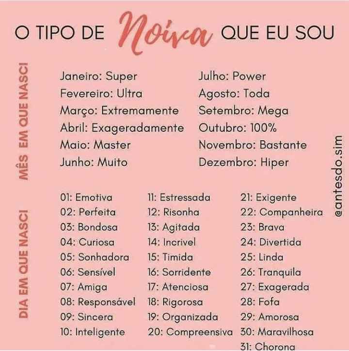 Que tipo de Noiva você é? - 1