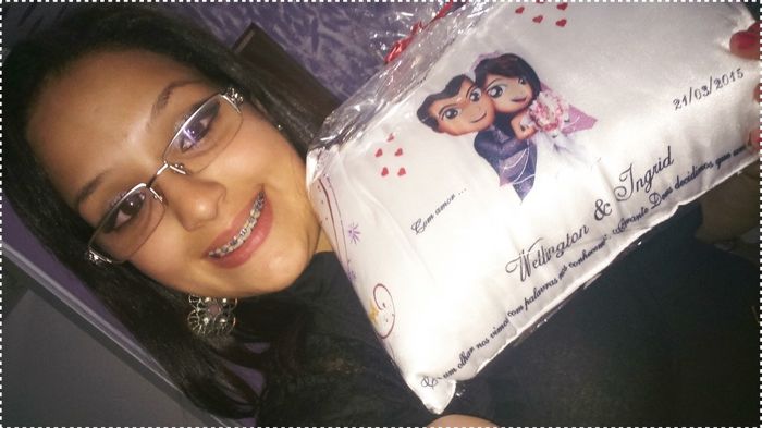 Almofada Personalizada que Ganhei no Casamento da minha prima