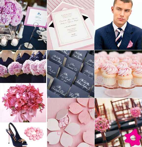 Decoração Rosa e Azul navy