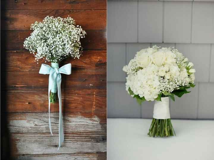 Maneiras de usar a flor mosquitinho no buquê de casamento. - 5