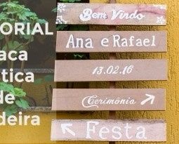 plaquinhas de madeiras