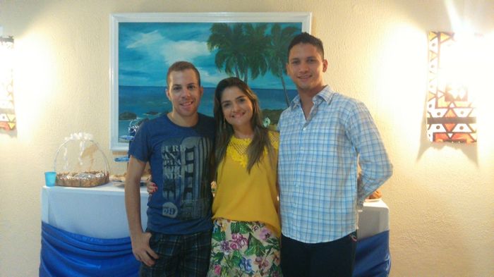 Eu e meu noivo e nossa madrinha
