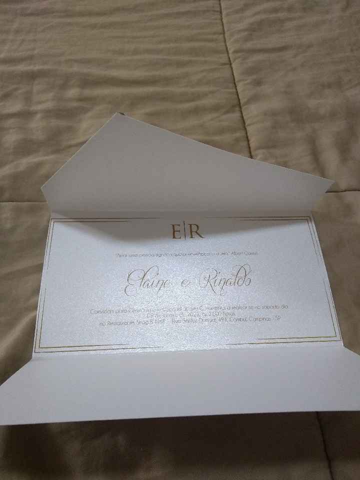 Nosso Convite de casamento Branco com Dourado (em fotos mais detalhadas) - 2