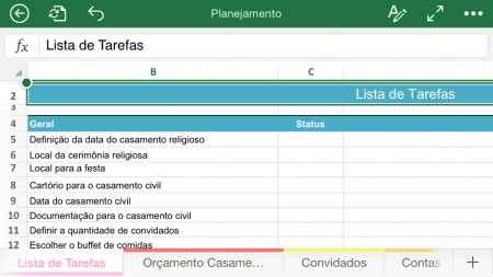 Planilha para organizar o casamento - 1