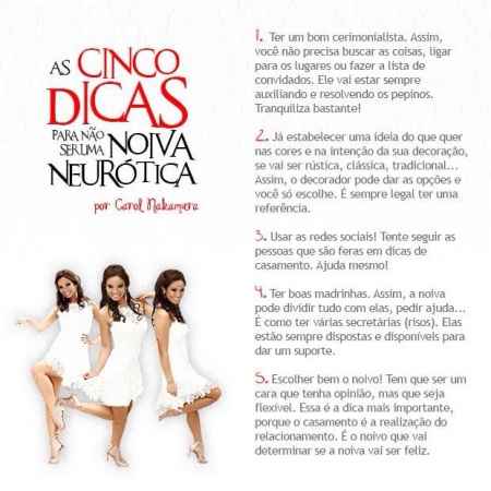 As cinco dicas para não ser uma noiva neurótica - 1