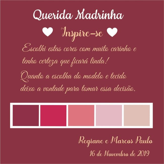 paleta das madrinhas