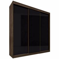 Guarda roupa de casal preto com marrom