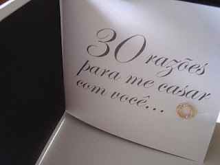 30 razões para eu me casar com você