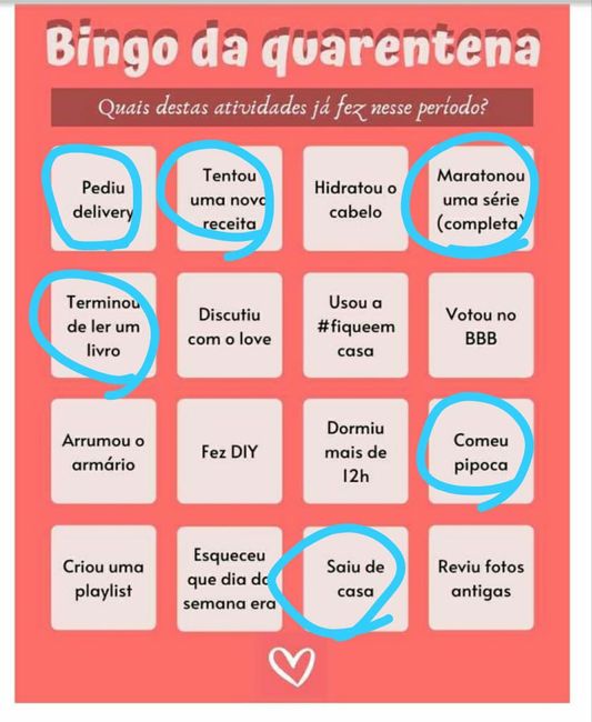 Bingo da quarentena: quem se atreve? #NoivasEmCasa 23