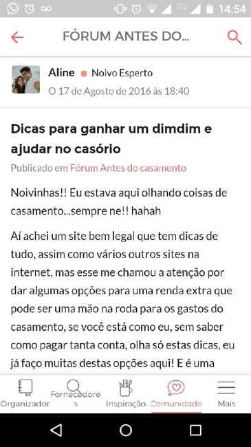 Decepcionada com a organização - 1