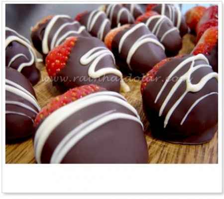 morango com chocolate
