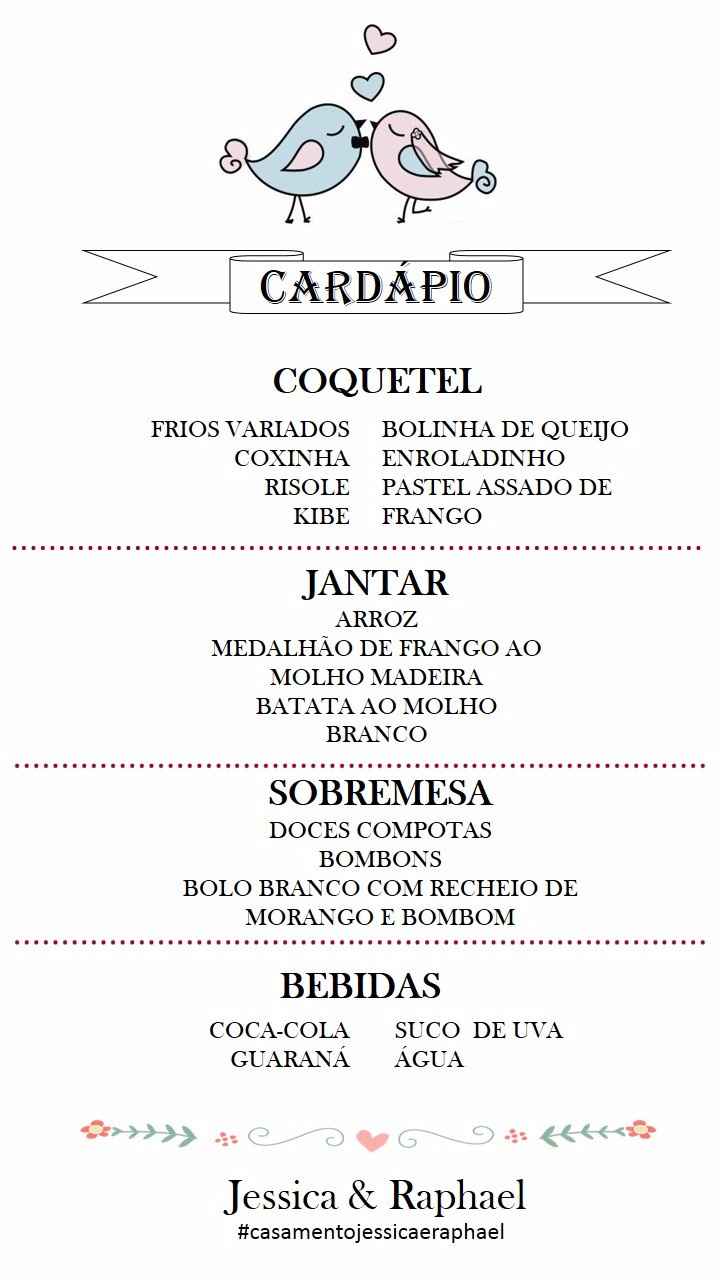 Cardápio pronto!