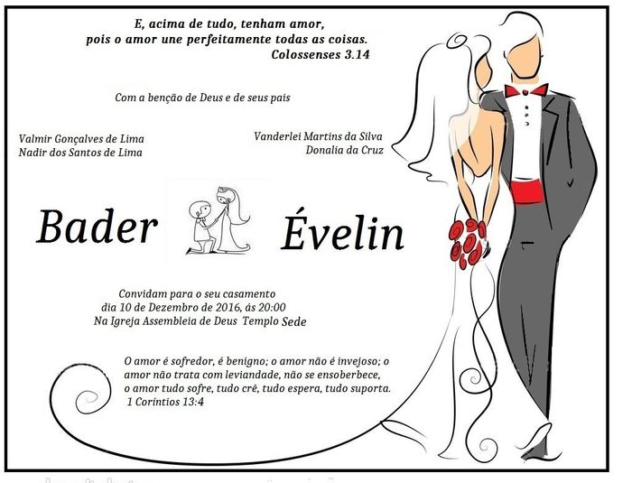 Convite de Casamento Simples