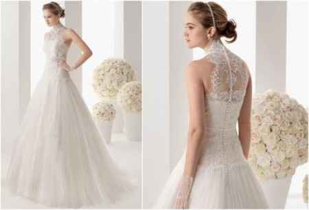 Vestido de gola alta x cabide de noiva