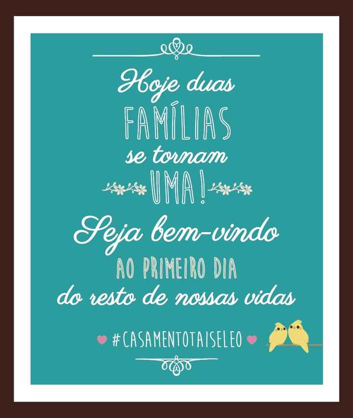 Quadro para recepção: