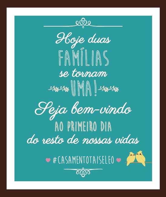 Quadro para recepção: