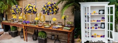 Decoração Roxo e Amarelo