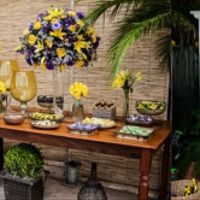 Decoração Roxo e Amarelo