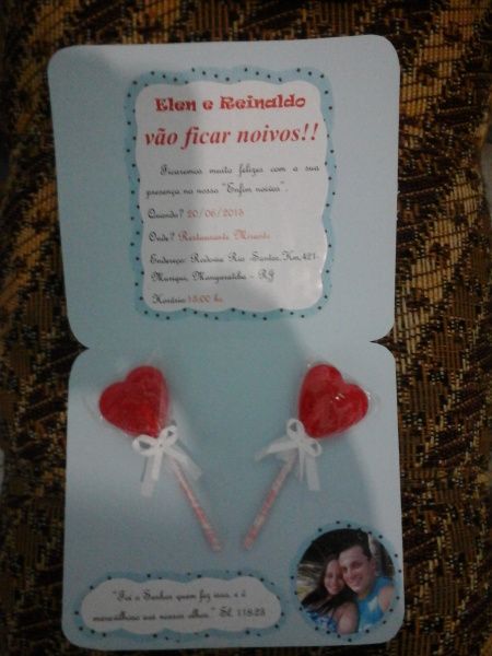 Meu convite de noivado diy... amei - 2