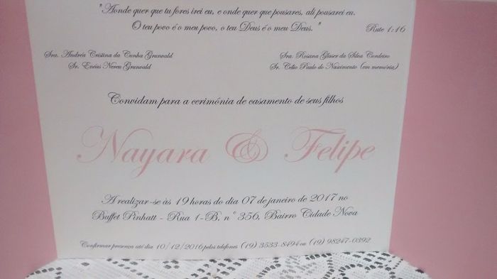Convite - escrito
