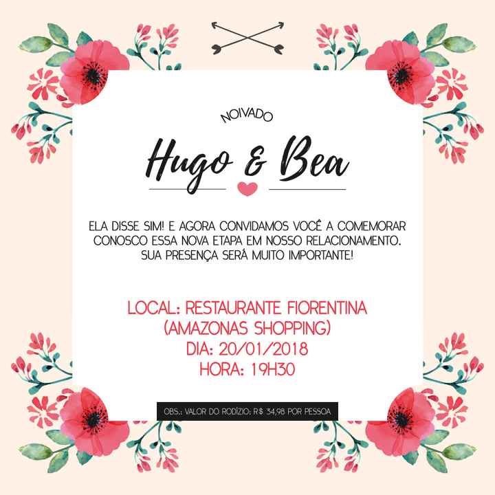 Convite - Noivado Hugo & Bea