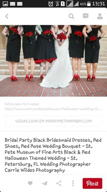 Ideias de casamento  branco preto e vermelho - 2