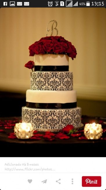 Casamento em vermelho,preto e branco - 1