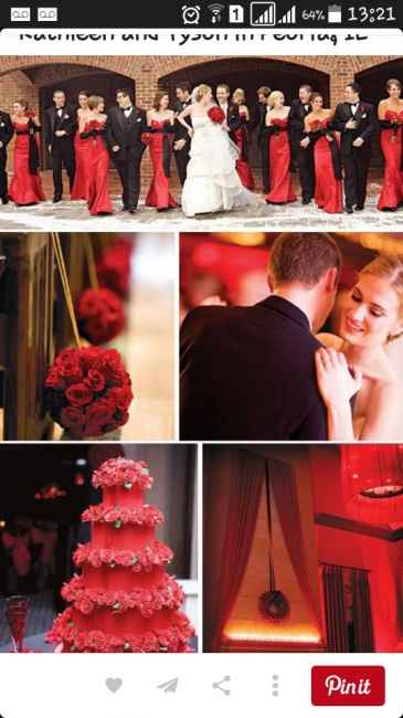 Ideias de casamento  branco preto e vermelho - 18