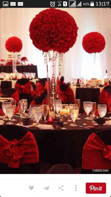 Ideias de casamento  branco preto e vermelho - 20