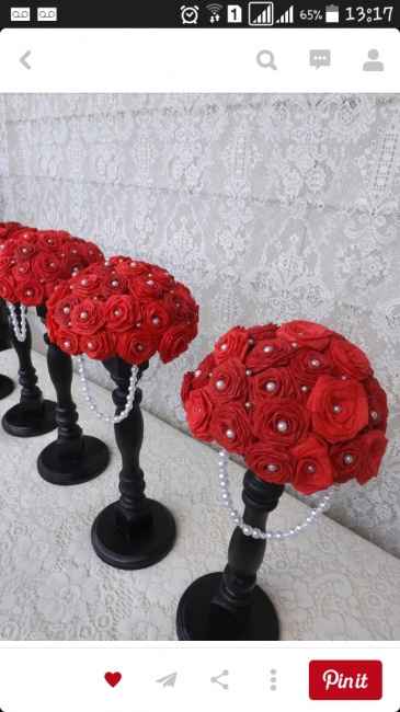 Ideias de casamento  branco preto e vermelho - 21