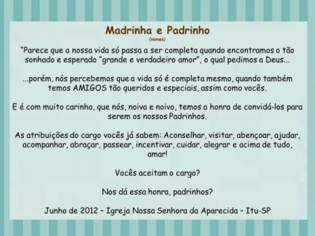 Preciso de alguma ideia (convite padrinhos) - 1