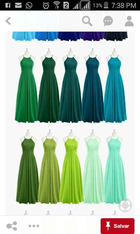  Paleta de cores dos vestidos para madrinhas - 1