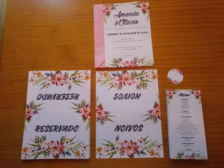 Convite de casamento + envelope, plaquinha de mesa reservado, plaquinha de mesa de noivos e menu