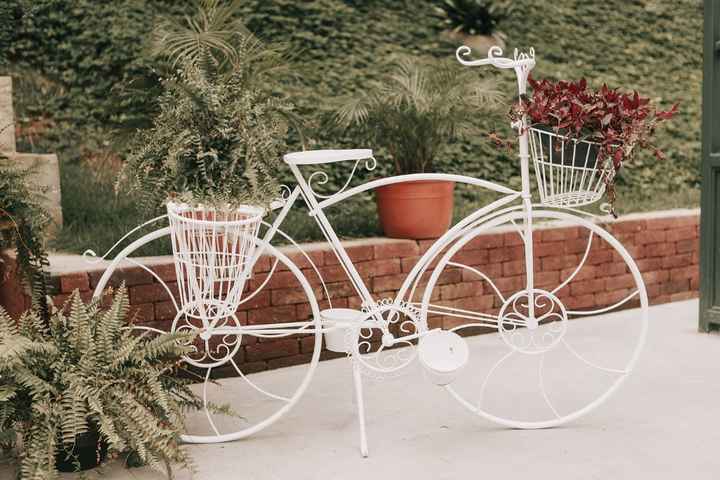 Bicicleta ao lado da cerimônia, junto com os lounges