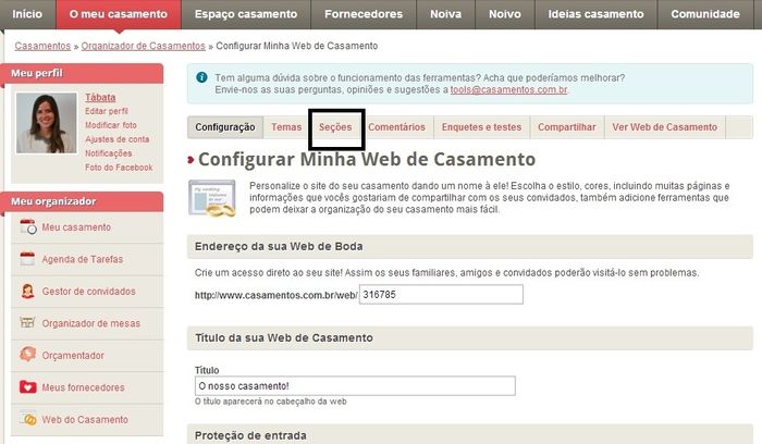 Como colocar foto na web de noivos