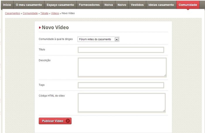 colocar video no site