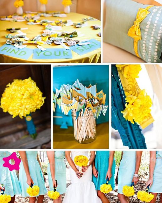 Casamento azul e amarelo