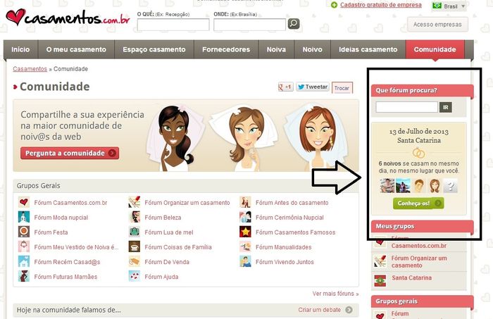 Onde ver noivas que se casam no mesmo dia que nós