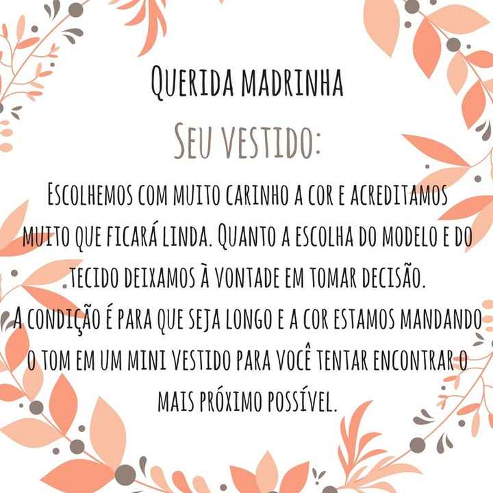 5. Traje Madrinha - Esse eu vou entregar vestidinho mas se vocês quiserem me passem a paleta de core